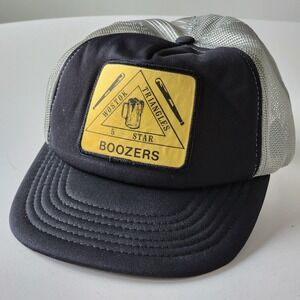 Vintage Trucker Hat Wostok Triangles 5 Star Boozers Mesh‎ Snapback 90s Baseball
